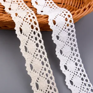 Oval-Pattern Cotton Crochet Lace Trim, 4 cm Oval-Pattern Cotton Crochet Lace Trim, 4 cm, main product view