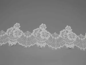 Wide White Eyelash Lace Trim for Bridal Gowns and Luxury Lingerie Wide White Eyelash Lace Trim for Bridal Gowns and Luxury Lingerie, main product view