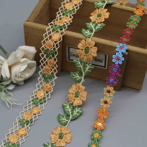 Embroidered Flower Trim for Bohemian Style Apparel and Accessories Embroidered Flower Trim for Bohemian Style Apparel and Accessories, main product view