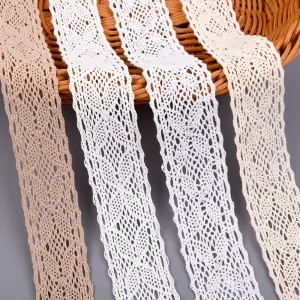 Chevron Cotton Crochet Lace Trim, 4.5 cm Chevron Wave 100% Cotton Crochet Lace Trim 4.5cm for Boho Fashion & Home Décor, main product view