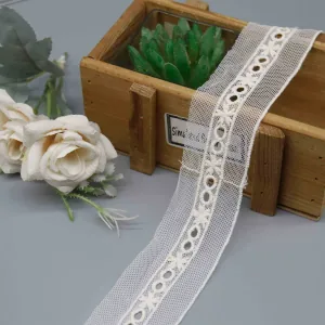 Butterfly Eyelet 100% Polyester Mesh Embroidery Lace Trim 4cm for Lingerie Butterfly Eyelet 100% Polyester Mesh Embroidery Lace Trim 4cm for Lingerie, main product view