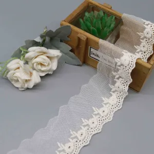 Daisy Garden 100% Polyester Mesh Embroidery Lace Trim 6.5cm for Summer Dress Daisy Garden 100% Polyester Mesh Embroidery Lace Trim 6.5cm for Summer Dress, main product view