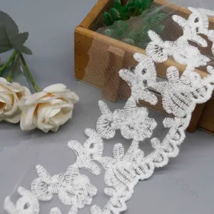 Trailing Vine Floral 100% Polyester Mesh Embroidered Lace Trim 11.5cm for Bridal & Evening Wear Trailing Vine Floral 100% Polyester Mesh Embroidered Lace Trim 11.5cm for Bridal & Evening Wear, main product view